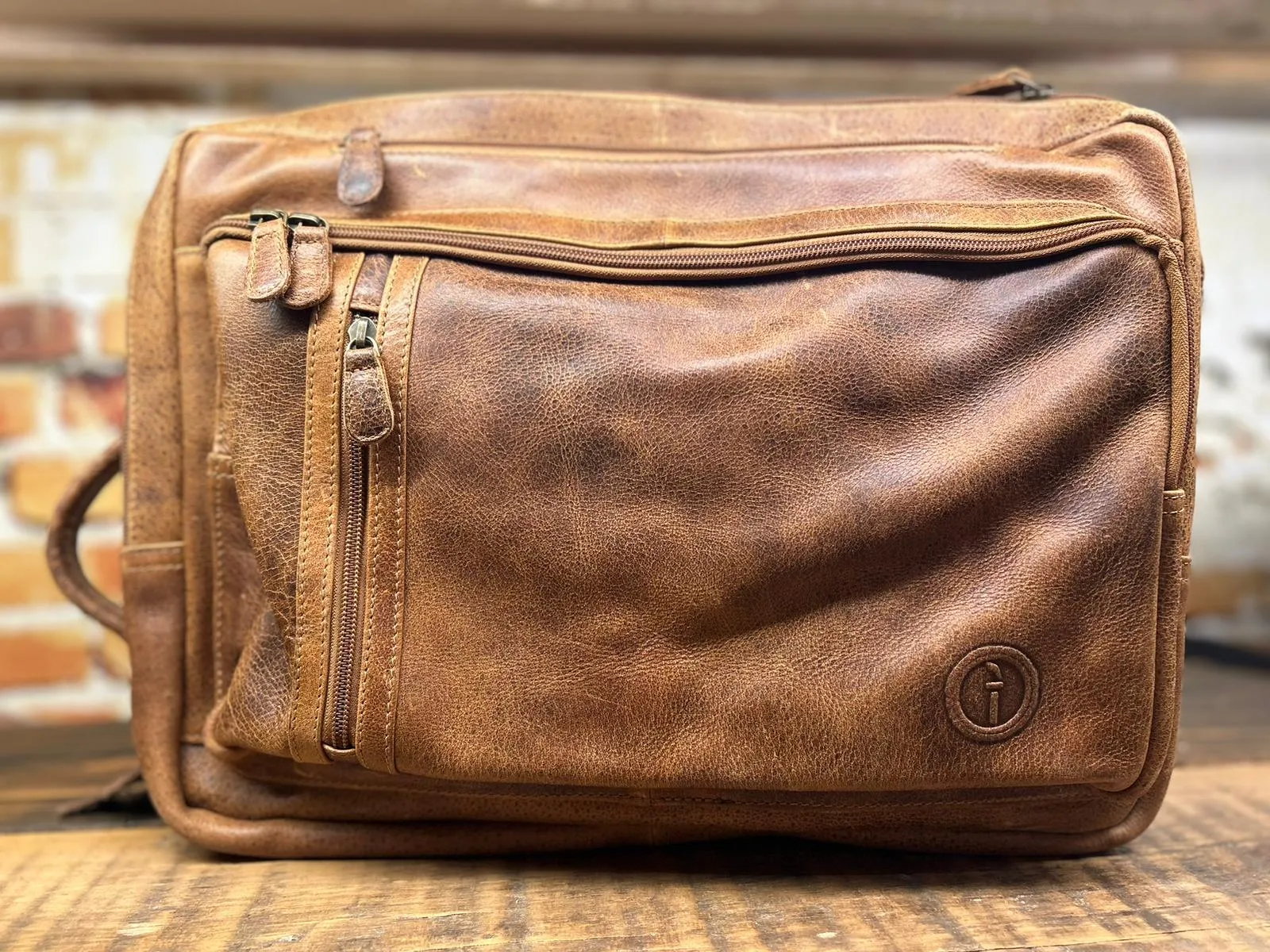 Mens Leather Combination Bag - Arno