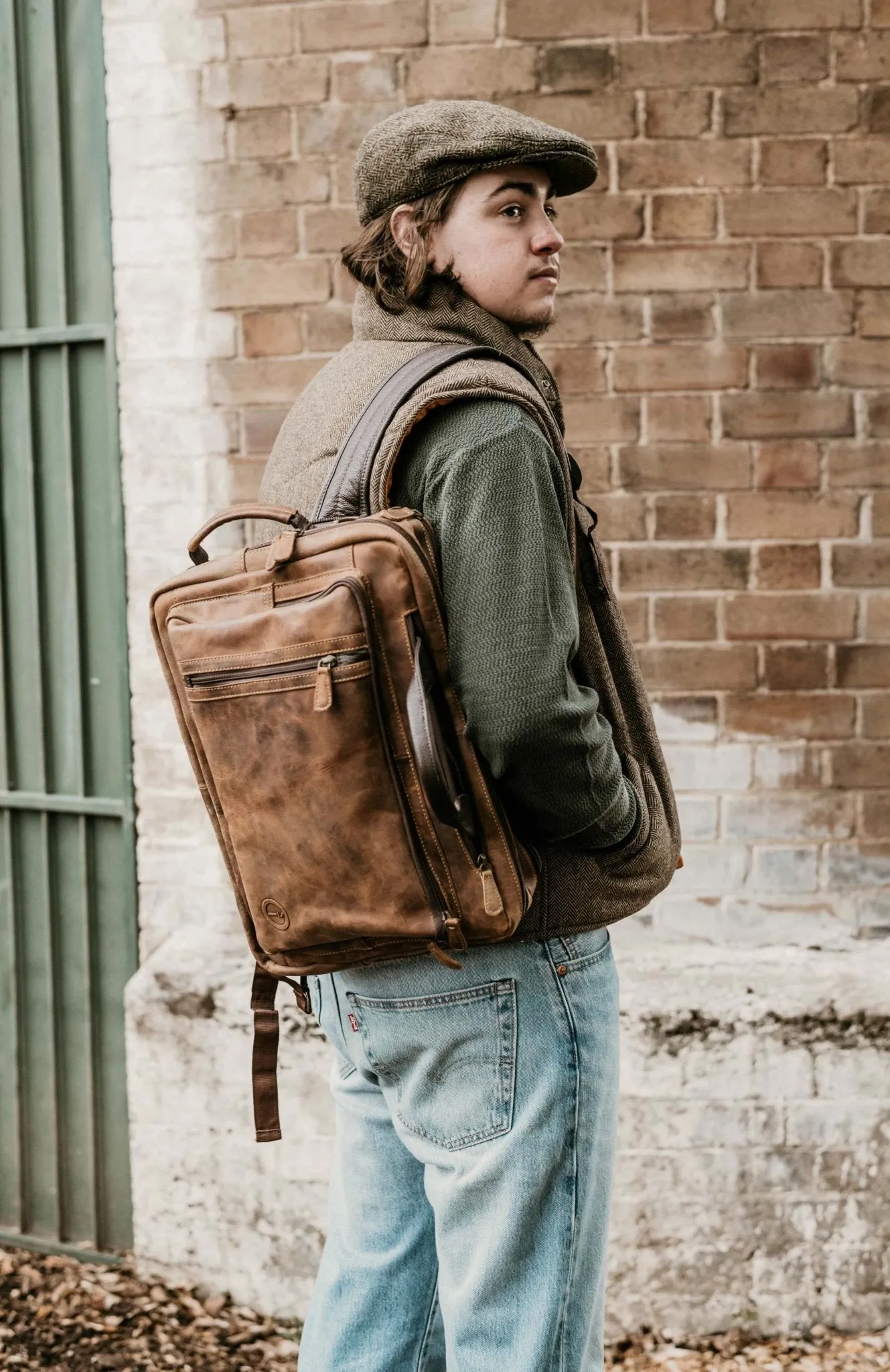 Mens Leather Combination Bag - Arno
