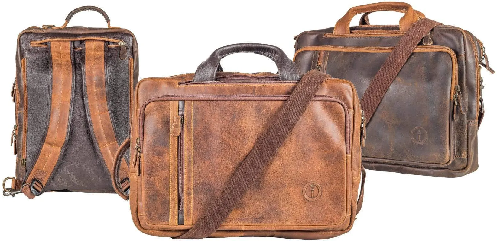 Mens Leather Combination Bag - Arno
