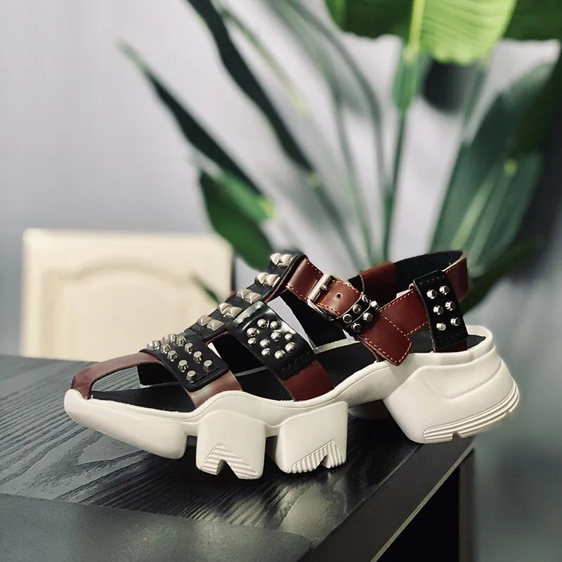 Mens New Thick Bottom Height Increasing  Casual Sandals