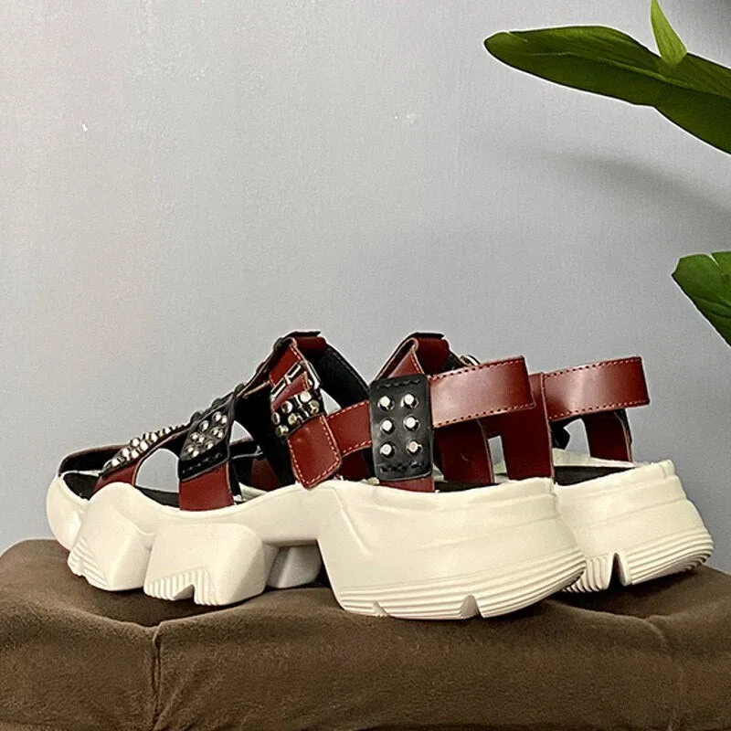 Mens New Thick Bottom Height Increasing  Casual Sandals