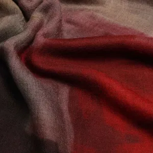 Merino/Silk Scarf - Evening Red
