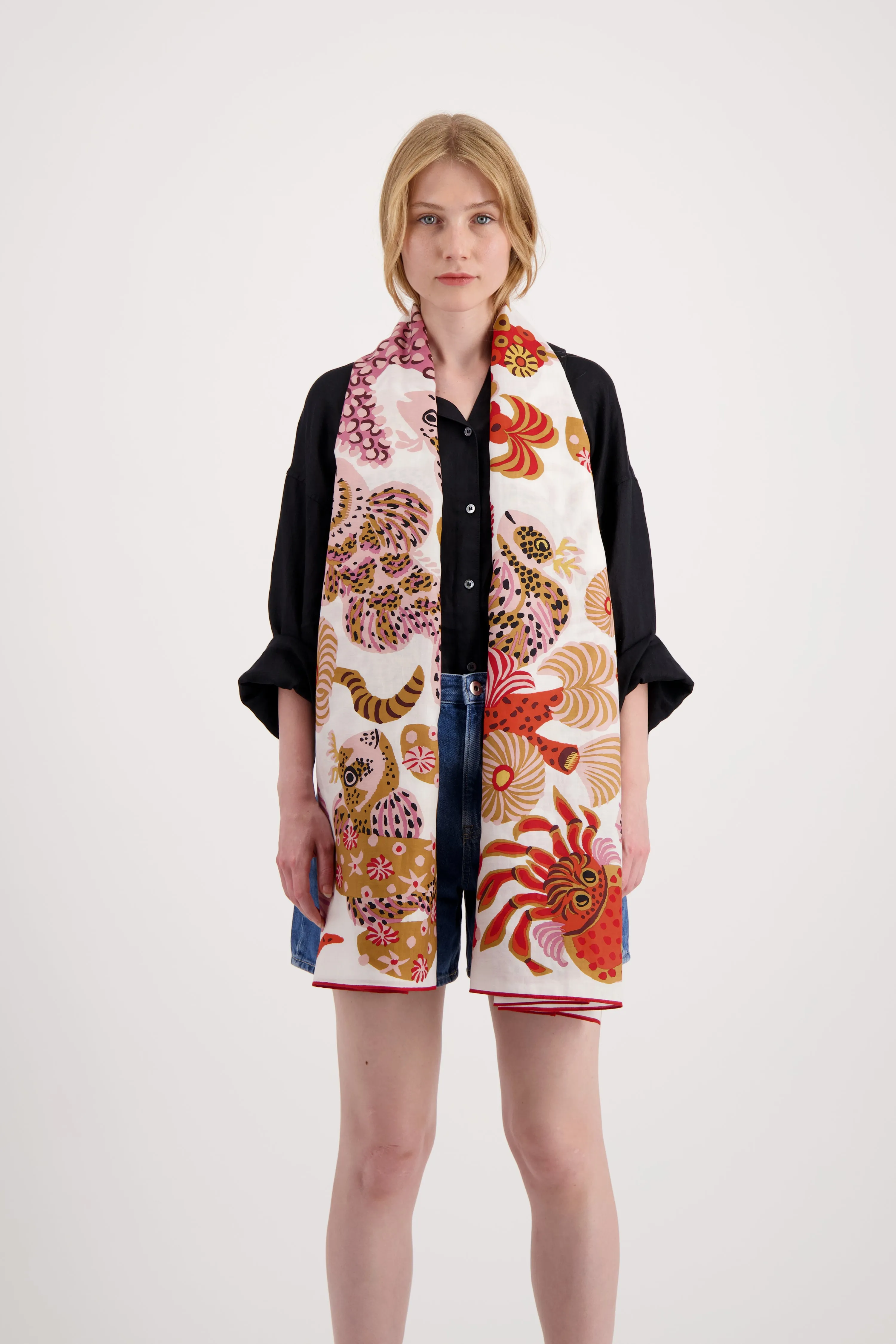 Mermaid Garden Scarf in White