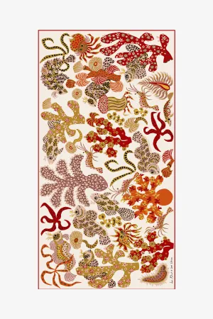 Mermaid Garden Scarf in White