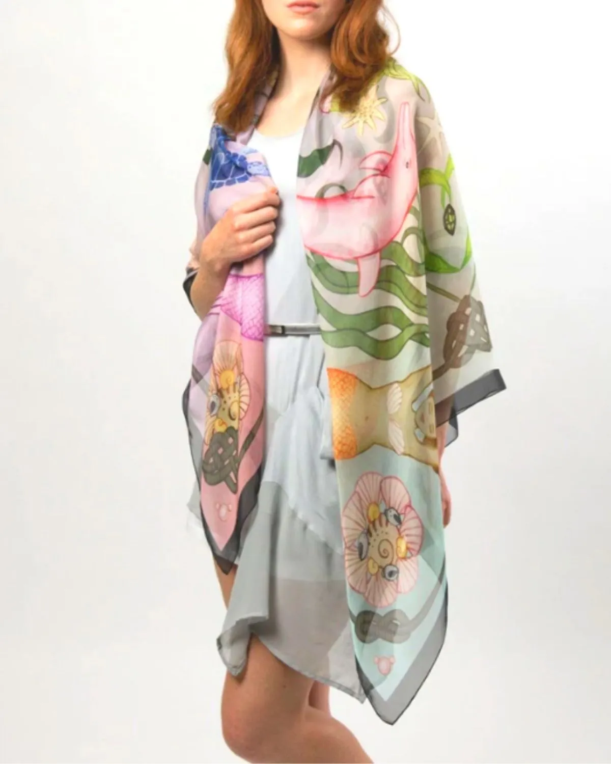 MERMAIDS IN THE SEA SILK SCARF