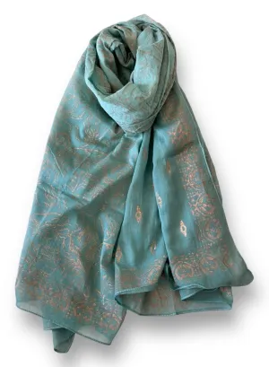 Metallic Verde | Hand Block Printed