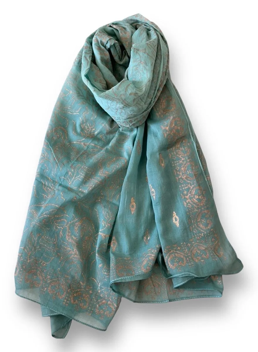 Metallic Verde | Hand Block Printed