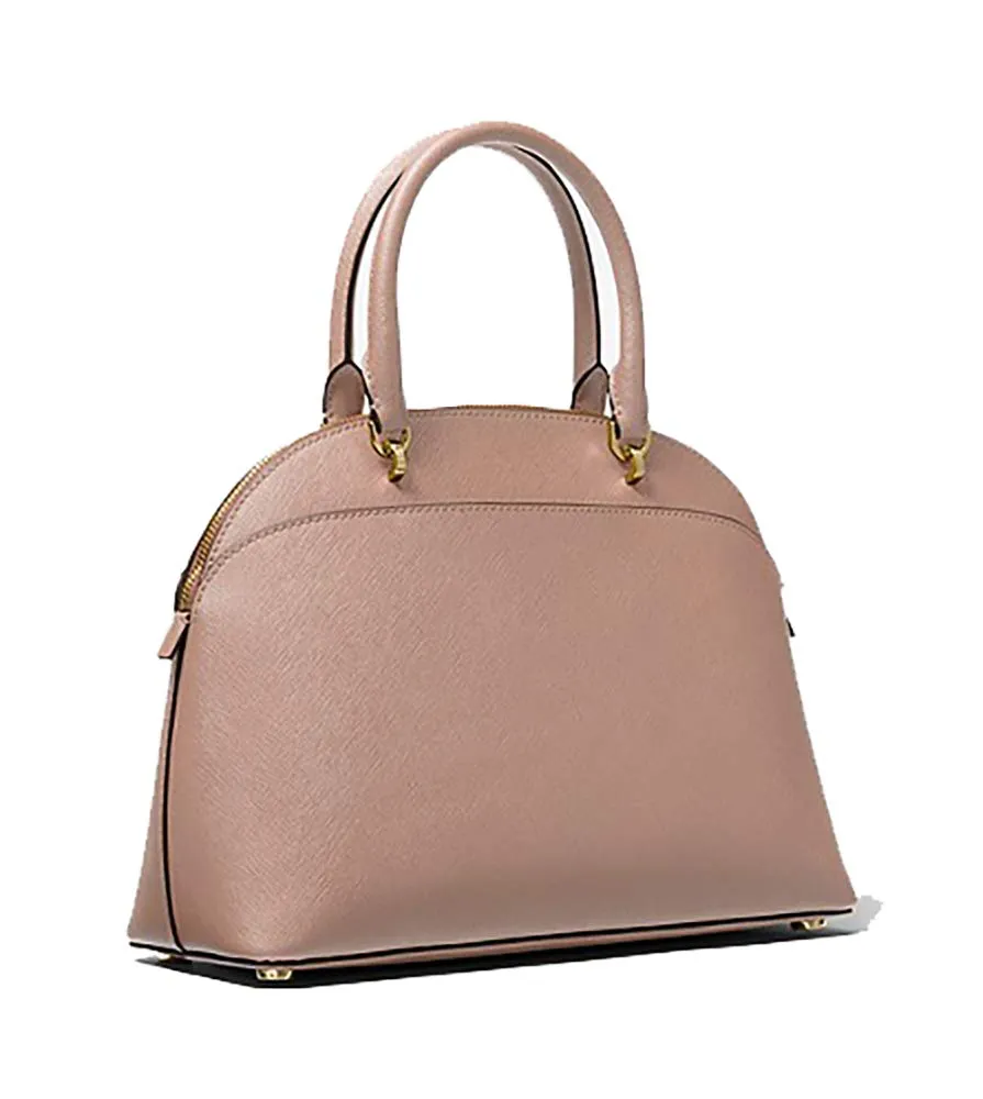 Michael Kors Emmy Dome Saffiano Leather Satchel, Large, Fawn
