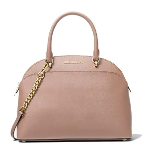 Michael Kors Emmy Dome Saffiano Leather Satchel, Large, Fawn
