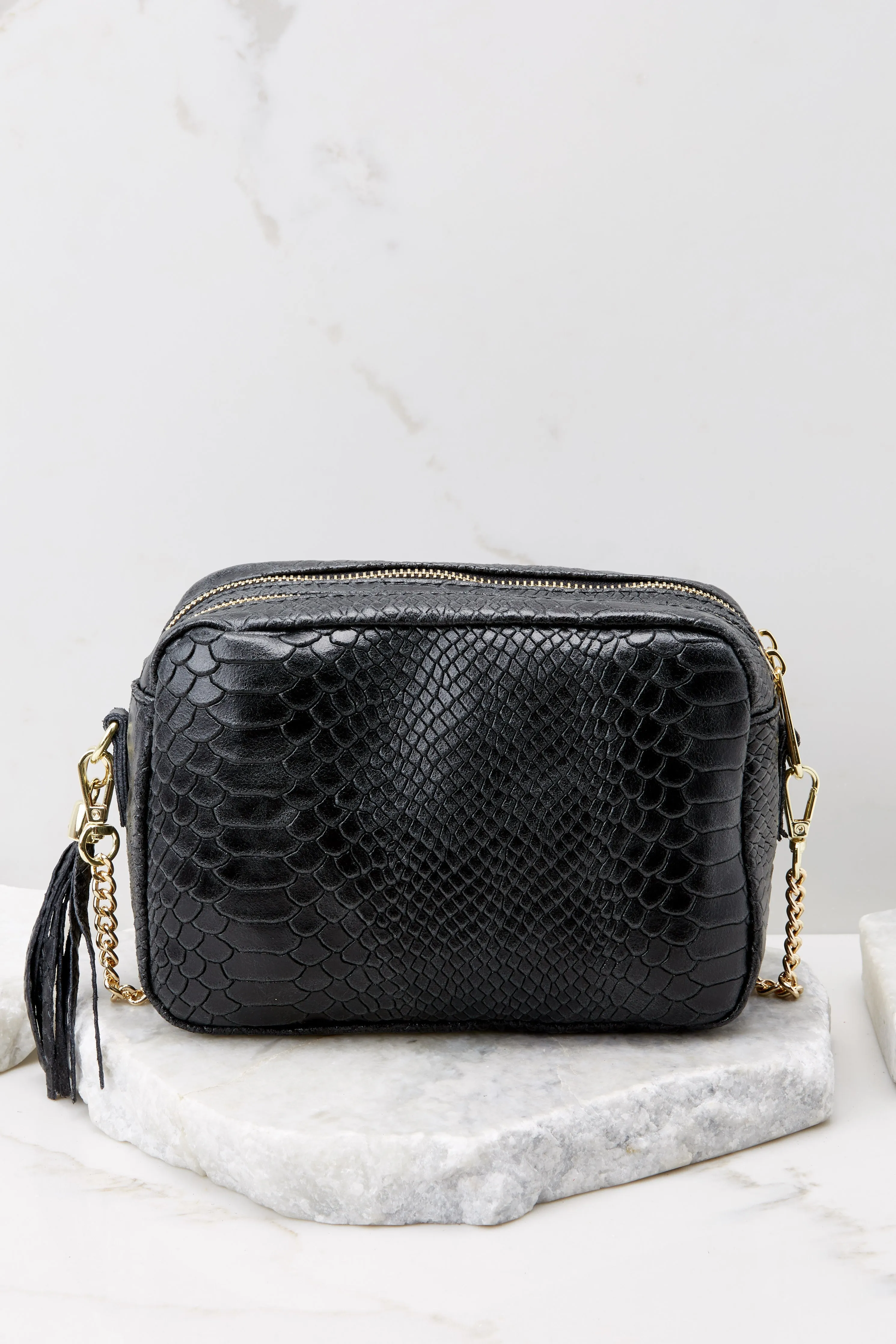 Mile A Minute Black Leather Bag