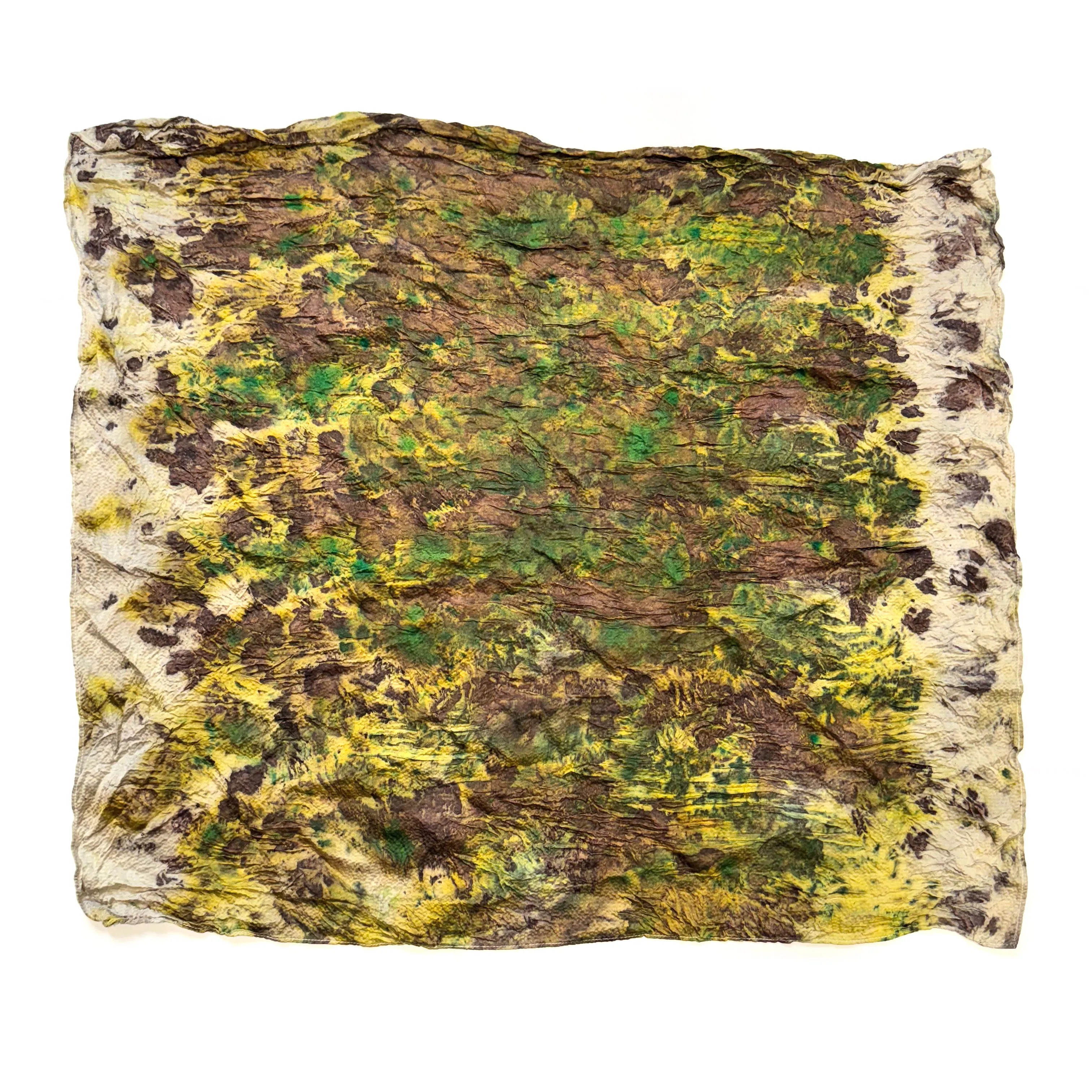 MJM x Yesaet Botanical Dyed Scarf and Mother Gaia 10k Gold Ring Set