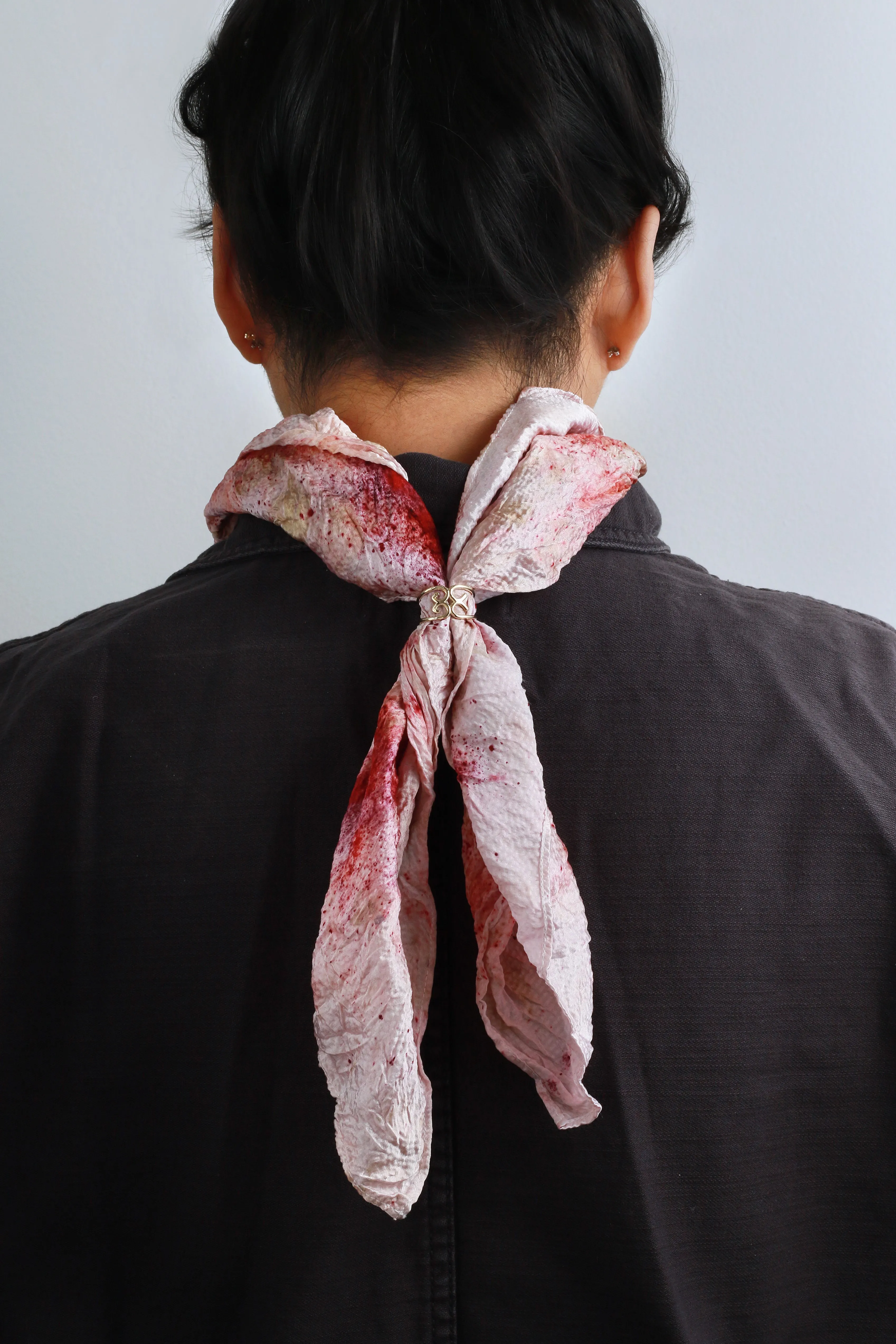 MJM x Yesaet Botanical Dyed Scarf and Mother Gaia 10k Gold Ring Set