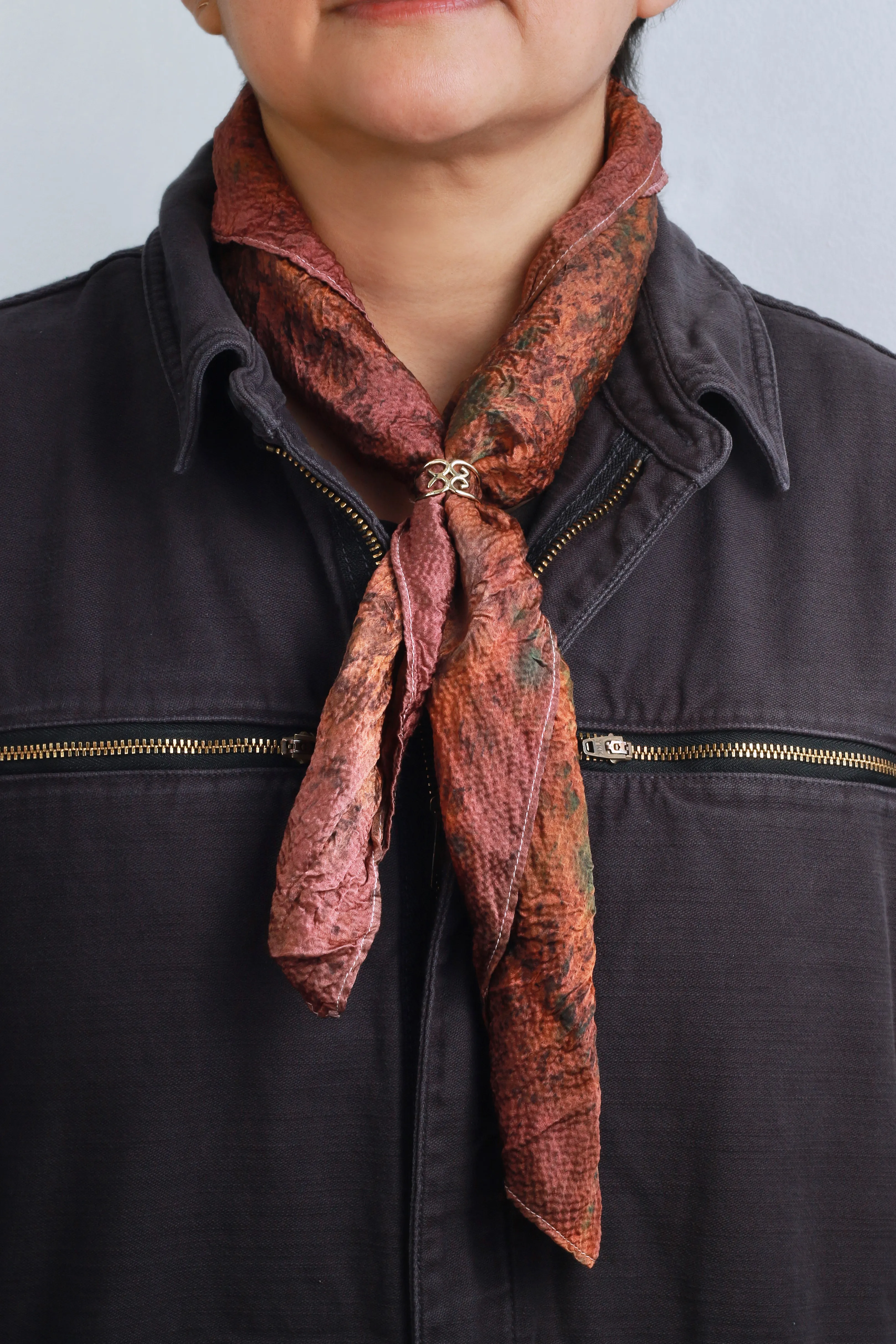 MJM x Yesaet Botanical Dyed Scarf and Mother Gaia 10k Gold Ring Set