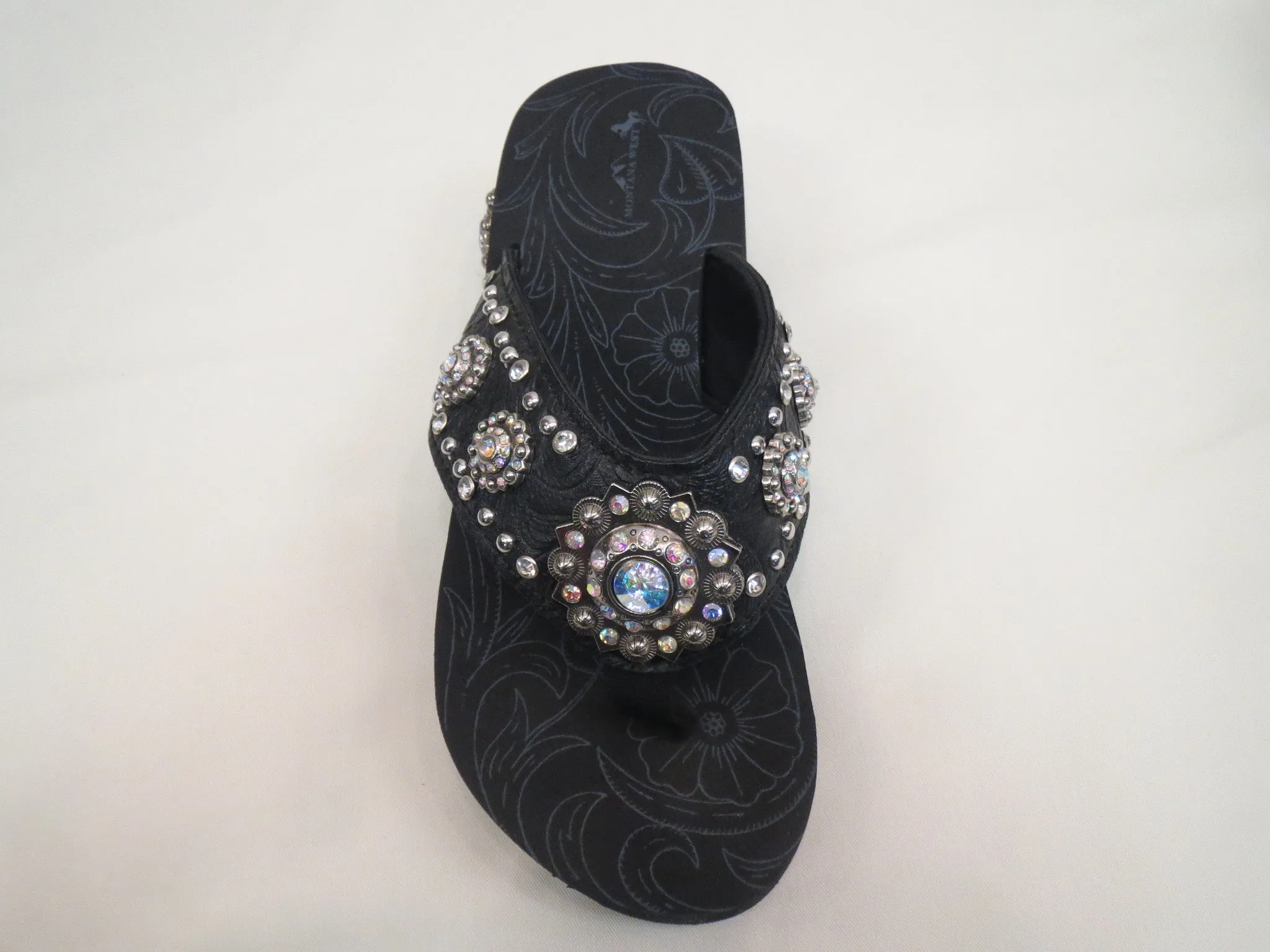 Montana West Concho Sandal Black