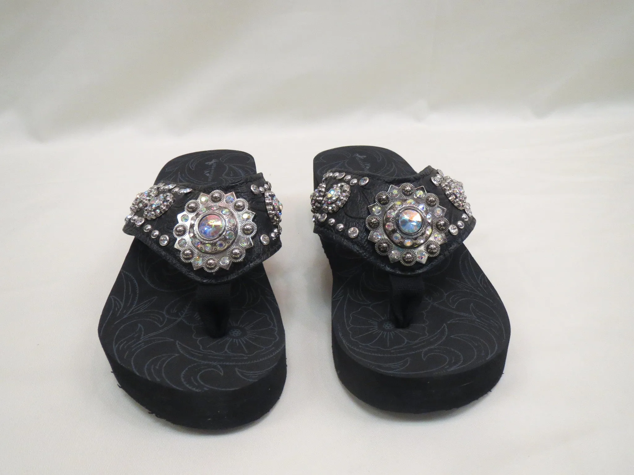 Montana West Concho Sandal Black
