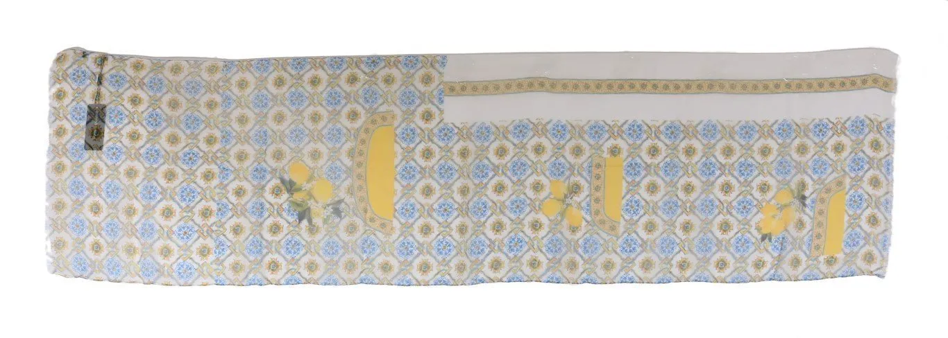 Multicolor Majolica Print Silk Scarf