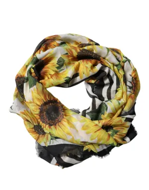 Multicolor Sunflower Neck Wrap Shawl Scarf