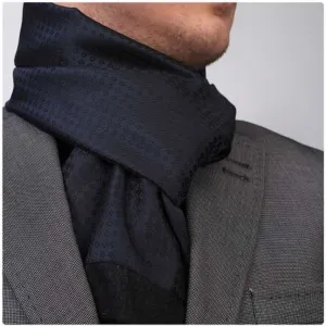 Navy Blue Mens Silk Scarf - Designer neck scarf for winters