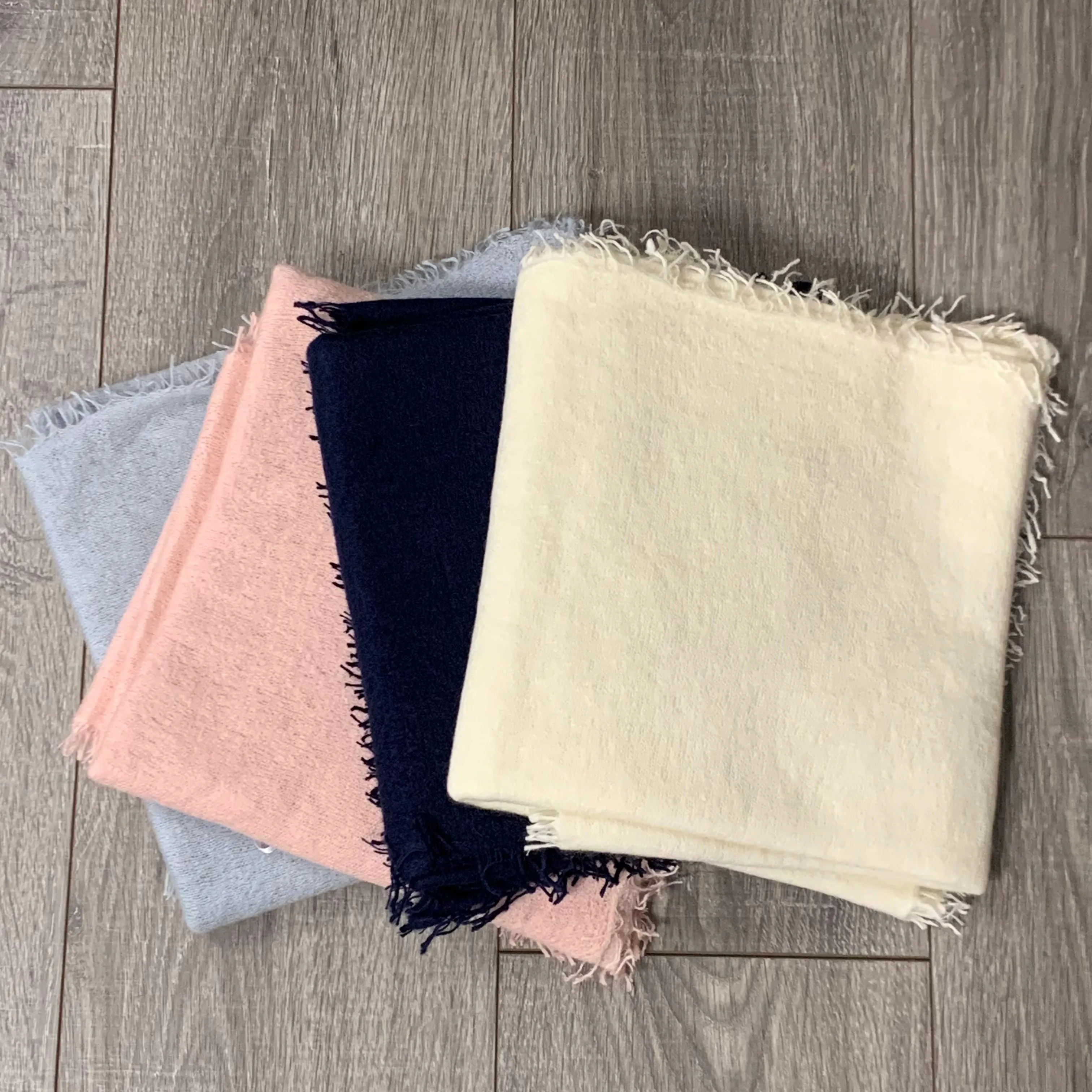 NC - Felted Fringe Cashmere Scarves | Asst Colors