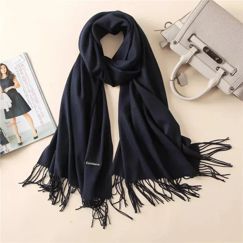 New Cashmere Wool Scarf | Thin & Warm Winter Shawl | Unisex Pashmina Wrap | EnigmaParis