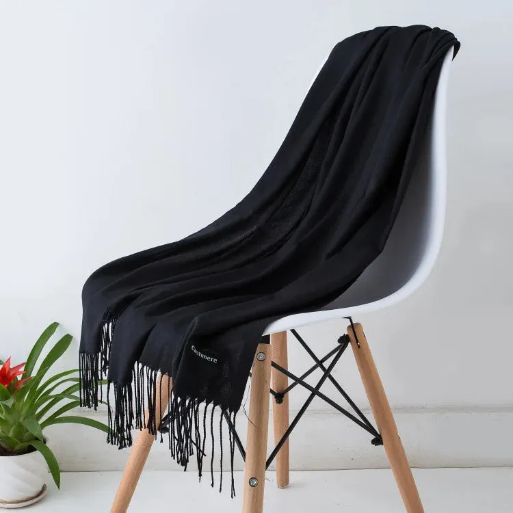New Cashmere Wool Scarf | Thin & Warm Winter Shawl | Unisex Pashmina Wrap | EnigmaParis