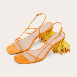 New Fashion Real Fur Ankle Strap Gladiator Sandals Women Pumps 2020 Summer Tassel Shoes Ladies Wedding Beach Sandals Sheos Woman