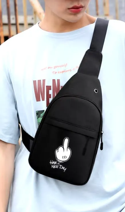 NEW Men Shoulder Chest Bags Anime Print Casual Small Waist Bag Short Travel Carry Phone Wallets Organizer Male Crossbody Fanny Pack