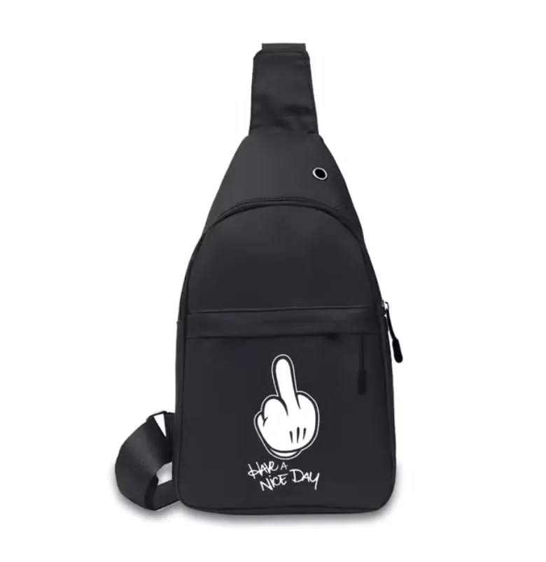 NEW Men Shoulder Chest Bags Anime Print Casual Small Waist Bag Short Travel Carry Phone Wallets Organizer Male Crossbody Fanny Pack