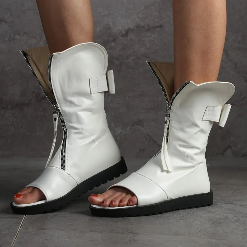 NEW Peep Toe Flat Platform Gladiator Sandals