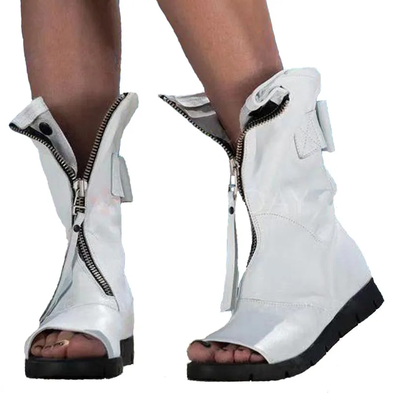 NEW Peep Toe Flat Platform Gladiator Sandals