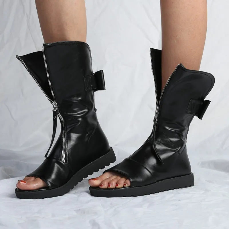 NEW Peep Toe Flat Platform Gladiator Sandals