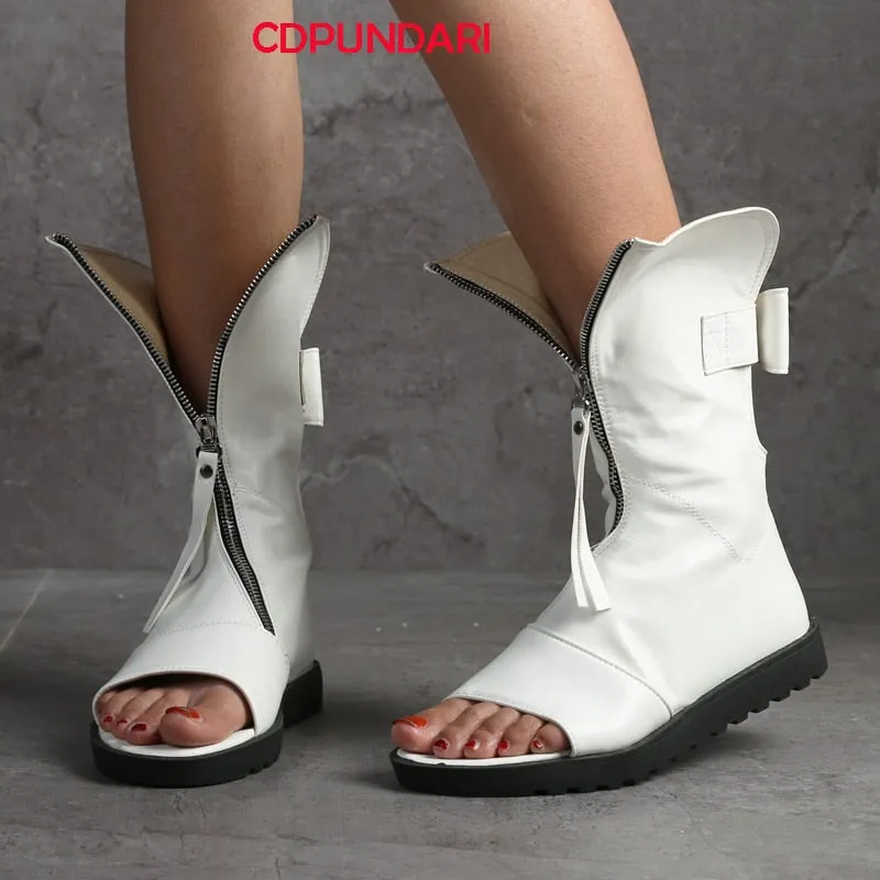 NEW Peep Toe Flat Platform Gladiator Sandals