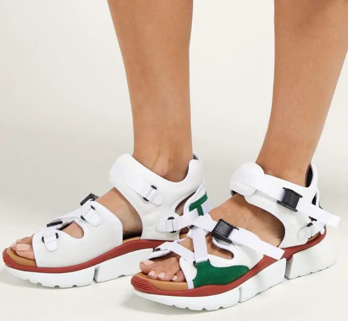 Newest Flat Sandal for Woman Sexy Peep Toe Buckle Strap Flat Platform Shoes Summer Cutouts Casual Shoes
