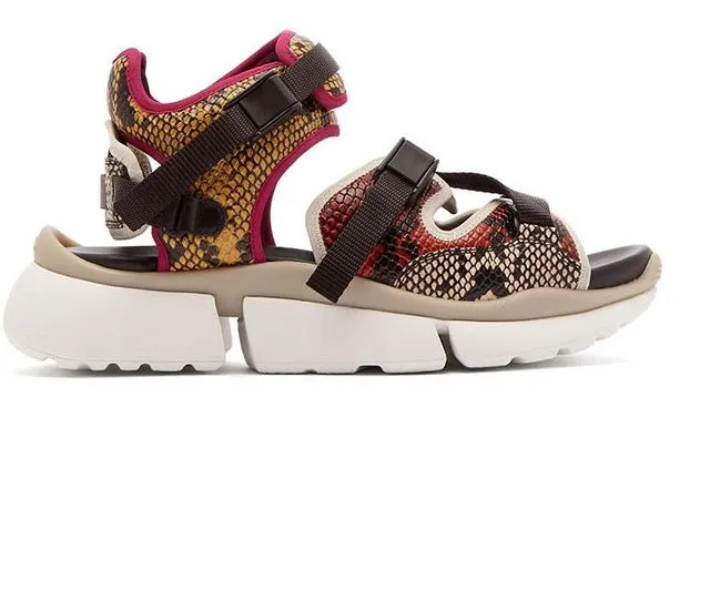 Newest Flat Sandal for Woman Sexy Peep Toe Buckle Strap Flat Platform Shoes Summer Cutouts Casual Shoes