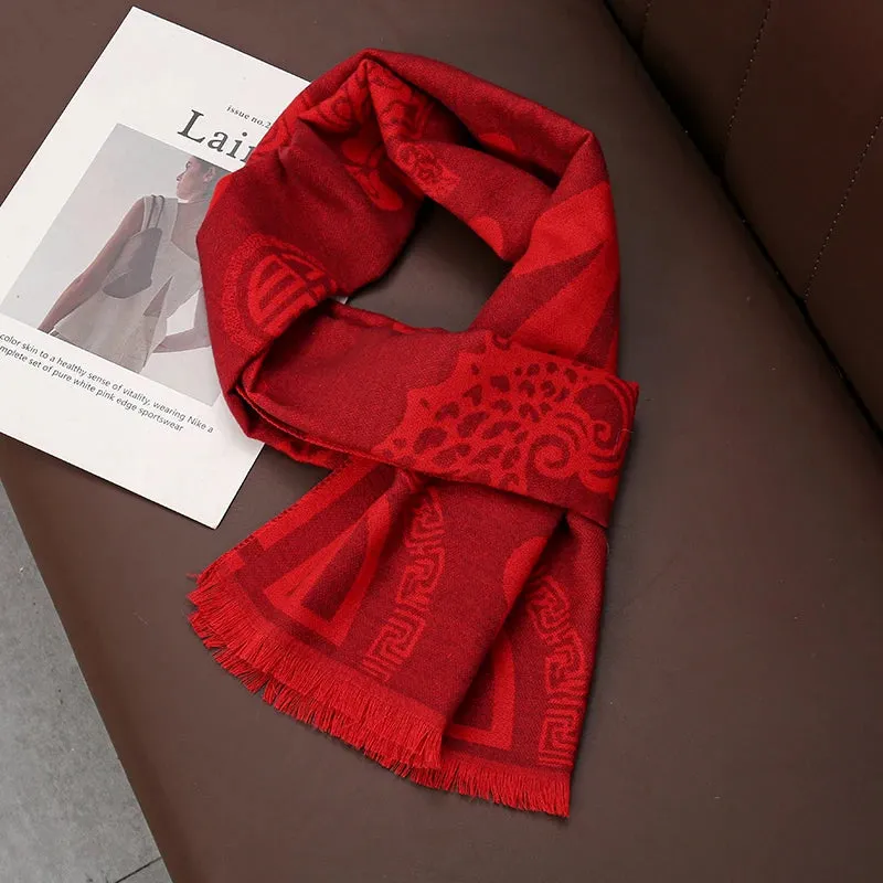Newest Wool Cashmere Scarf | Women's Winter Tassel Pashmina Shawl | EnigmaParis
