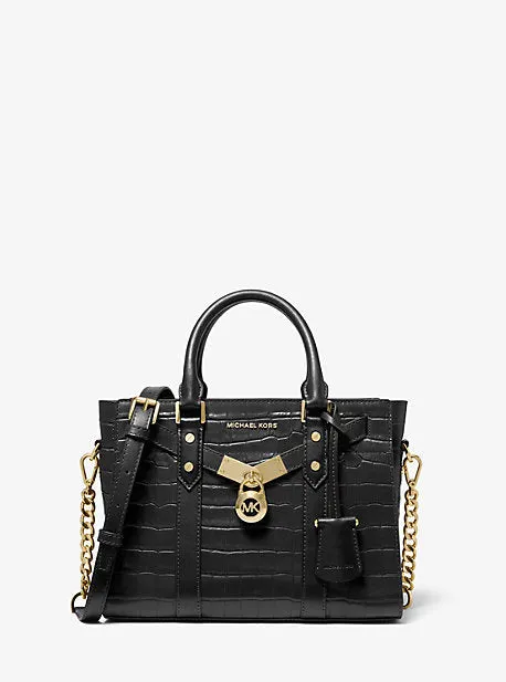 Nouveau Hamilton Small Crocodile Embossed Leather Satchel