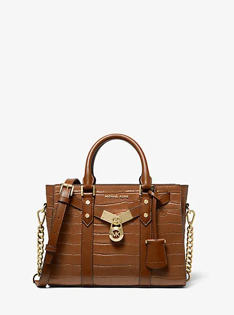 Nouveau Hamilton Small Crocodile Embossed Leather Satchel