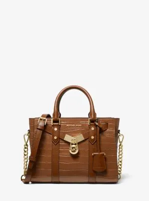 Nouveau Hamilton Small Crocodile Embossed Leather Satchel