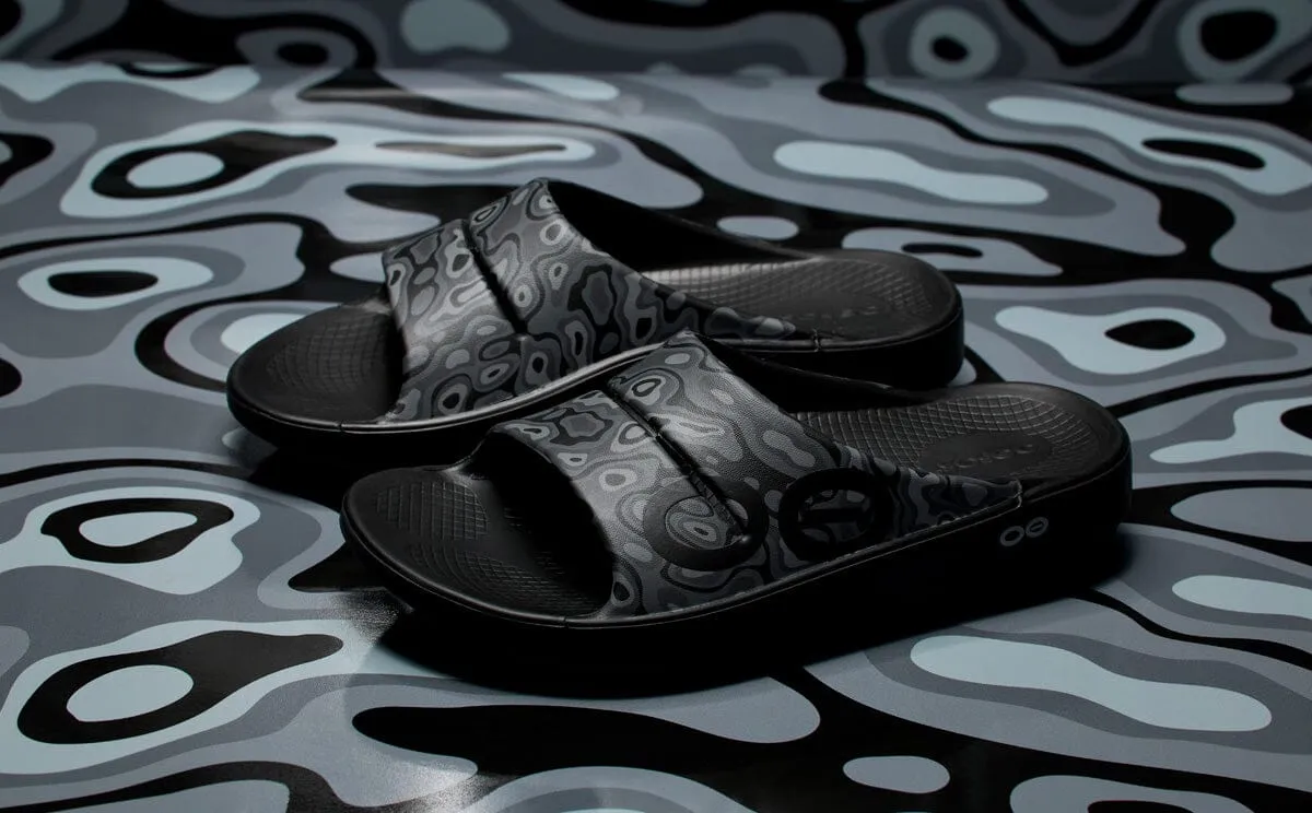 OOFOS Unisex OOahh Sport Slide Sandal - Black Water Camo