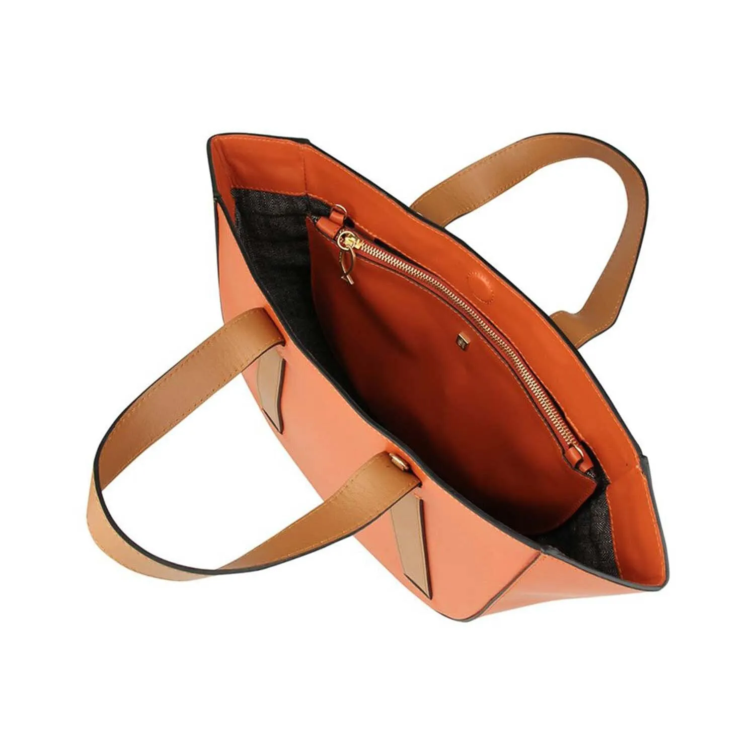 Orange   Camel | Satchel Bag