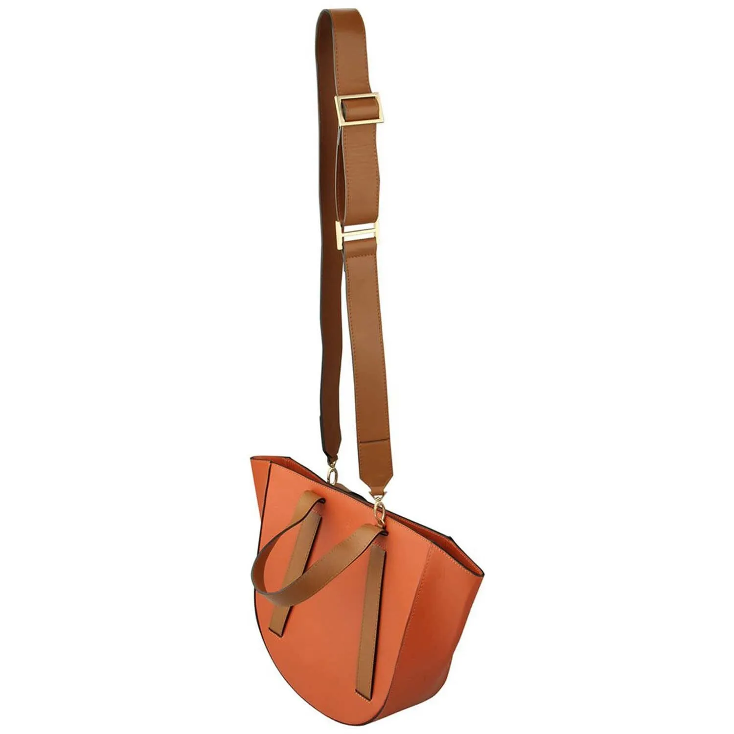 Orange   Camel | Satchel Bag