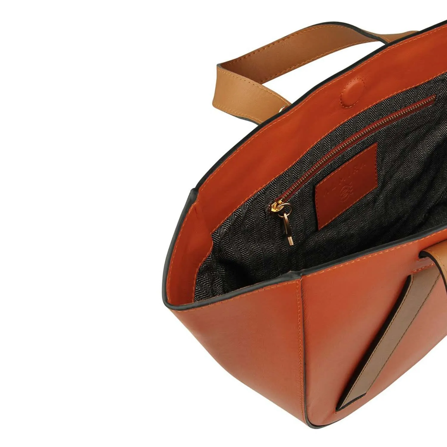 Orange   Camel | Satchel Bag