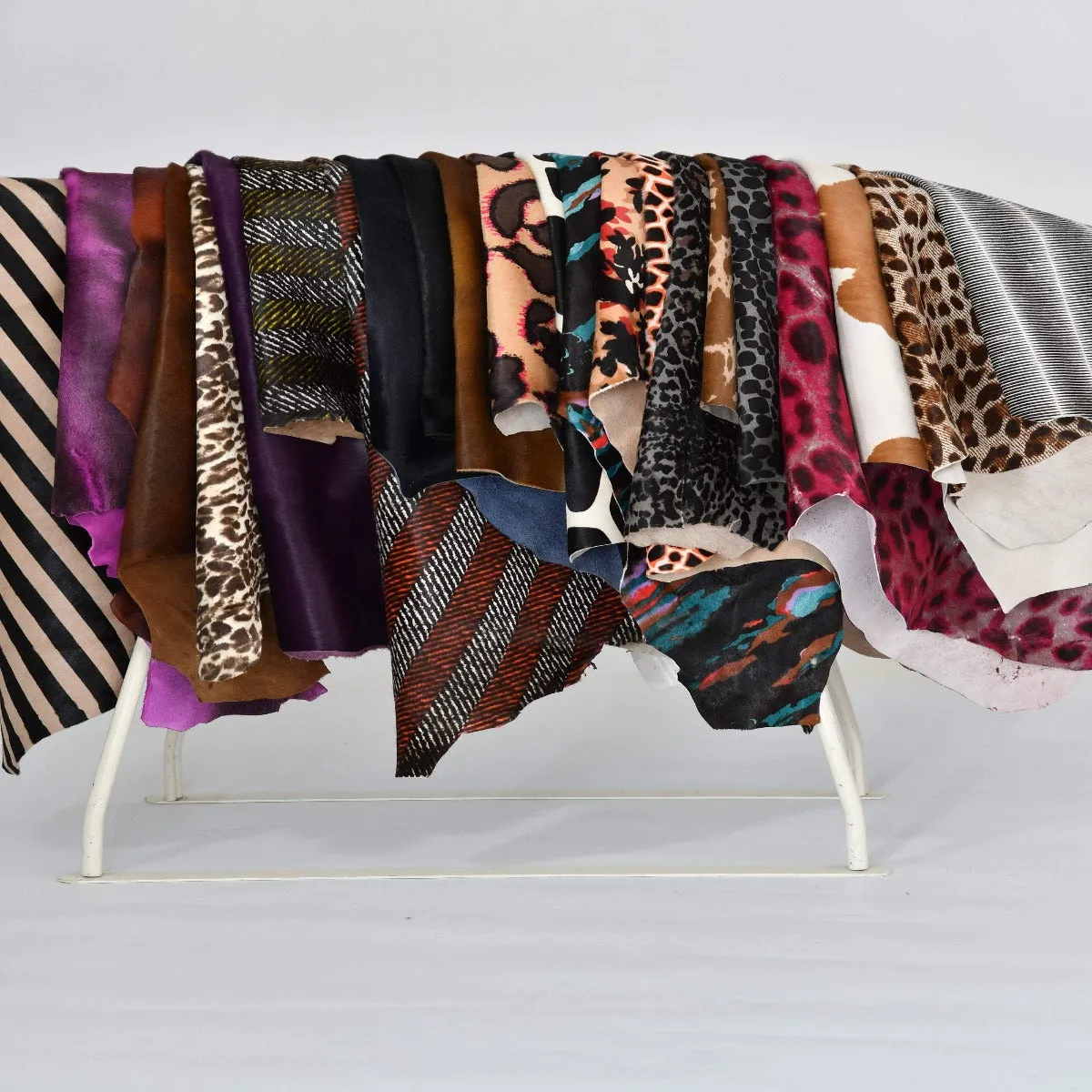 Orange Striped Patterned Ponyskin