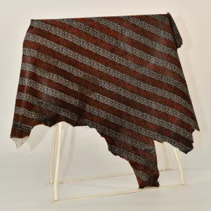 Orange Striped Patterned Ponyskin