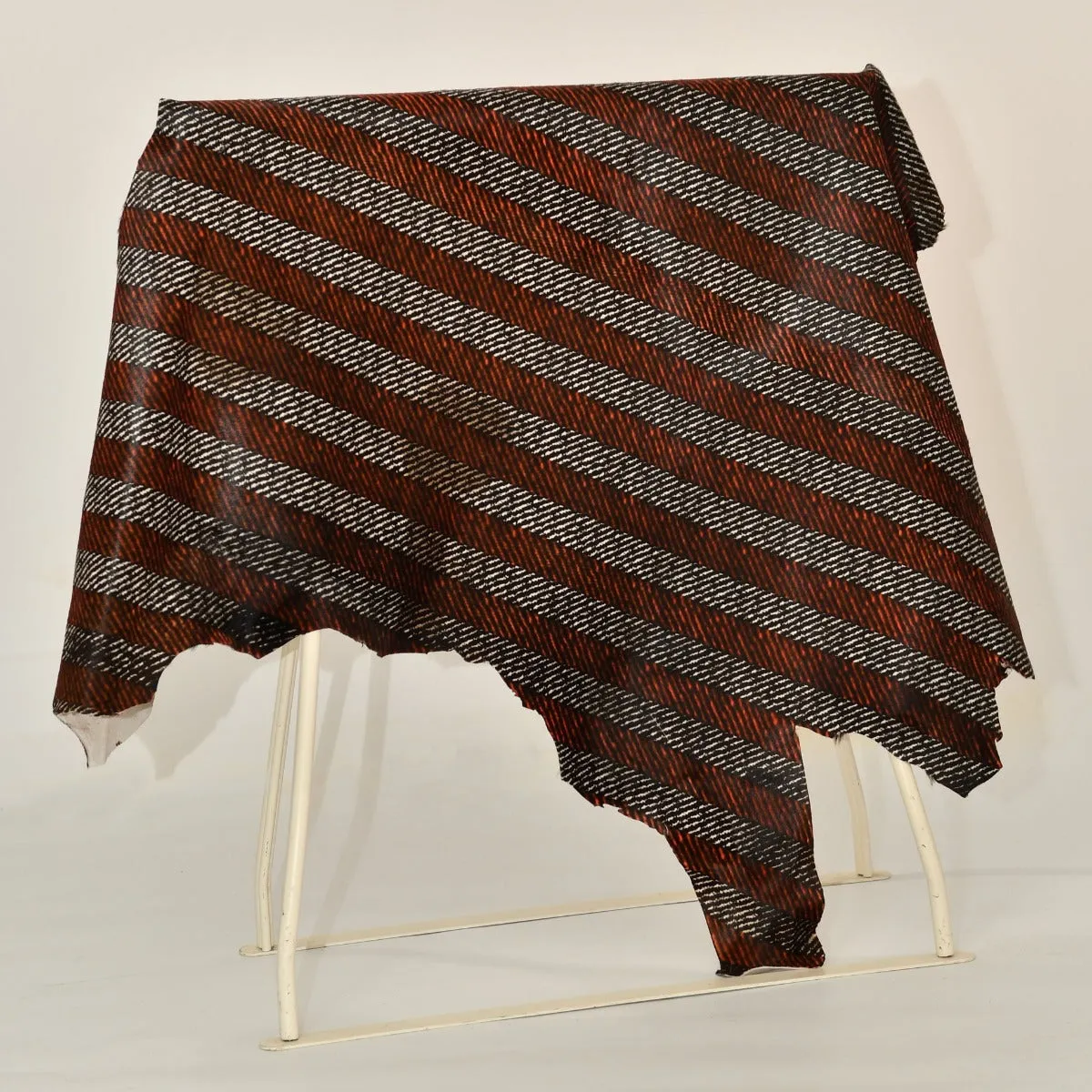 Orange Striped Patterned Ponyskin