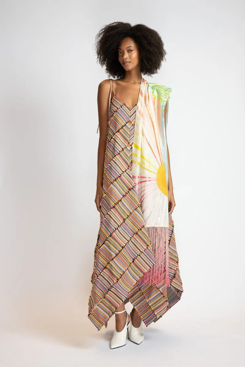 Pantone Dualities Day Fringed Scarf