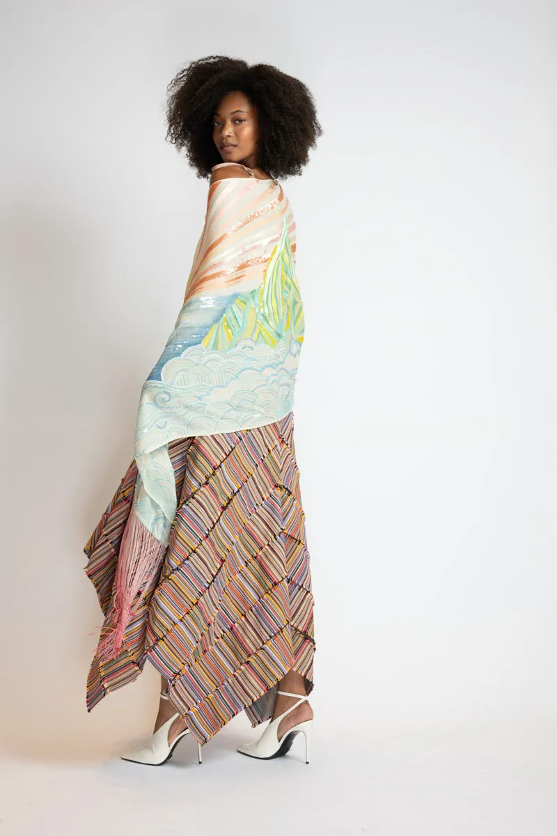 Pantone Dualities Day Fringed Scarf