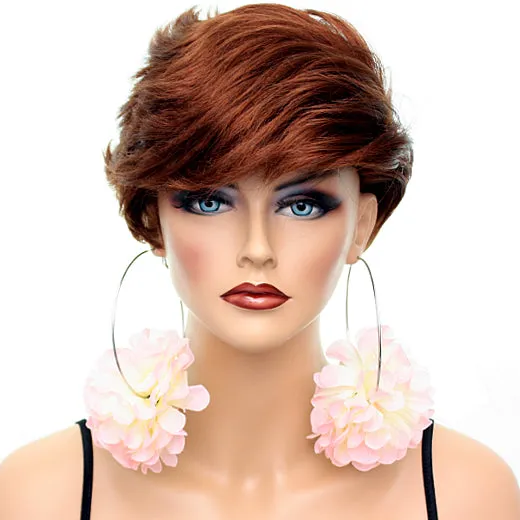 Pink Oversized Large Flower Hoop Earrings