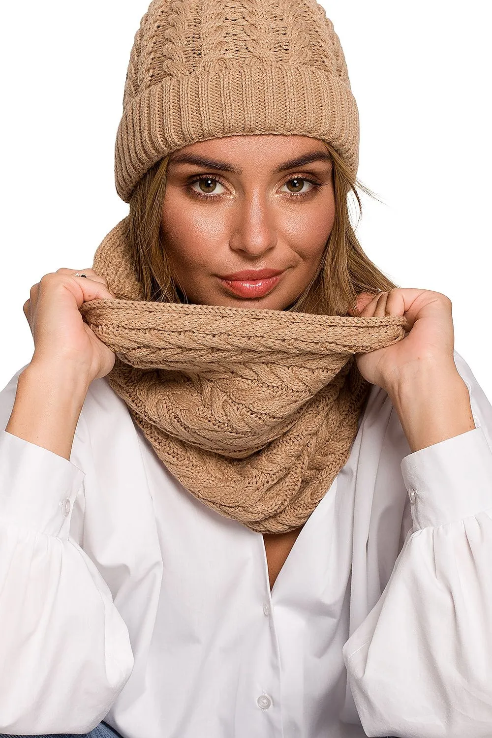 Plaid Oversized Scarf with High Collar