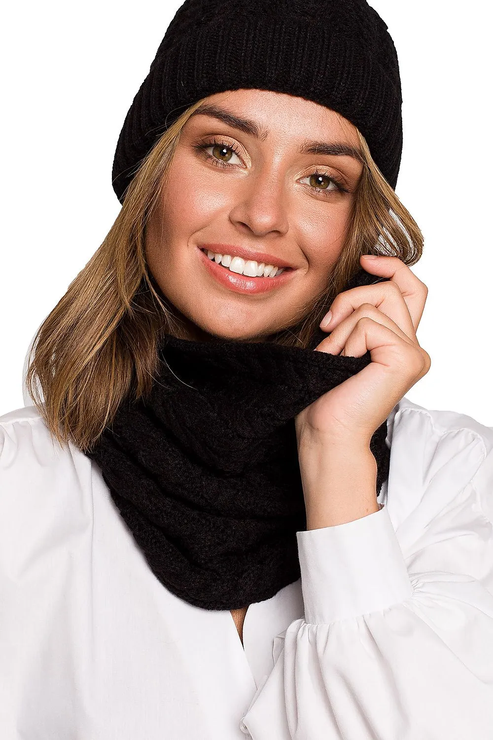 Plaid Oversized Scarf with High Collar